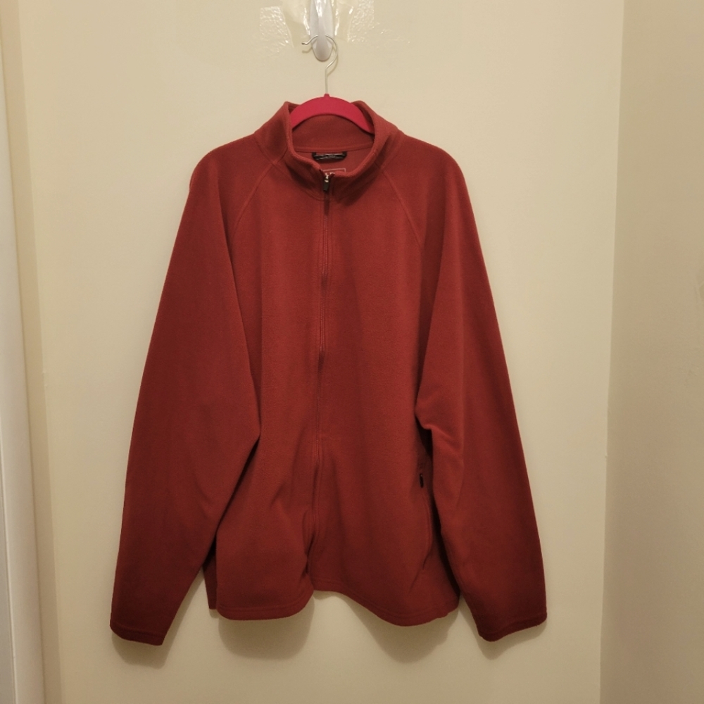 L. L. Bean Sweater Men’s L 1/4 Zip Fleece Pullover XXL Sleeve Mock Neck Maroon.